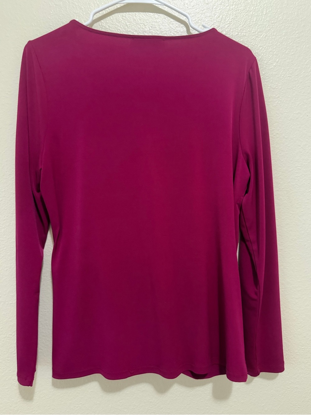 Ivanka Trump Deep Magenta Keyhole Top with Gold Accent - Picture 3 of 5